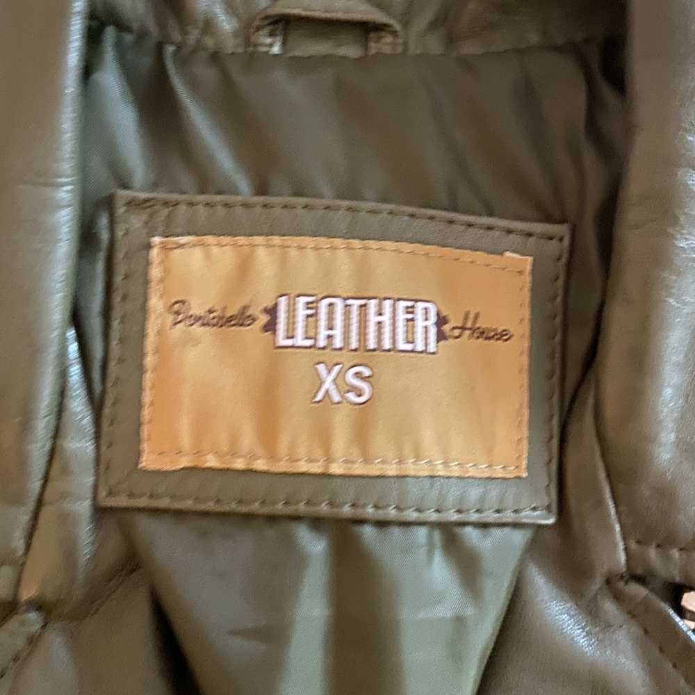 Authentic Olive Green Leather Jacket - image 3